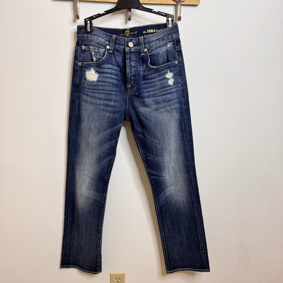 7 For All Mankind Denim - 7 For All Mankind Women's Dark Blue 1984 boyfriend Jeans